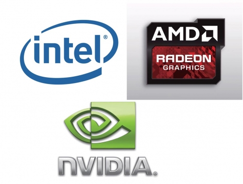 PC上的视频硬件加速器主要由Intel、AMD和NVIDIA提供，且都集成在显示核心中。